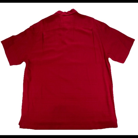 Tommy Bahama 100% Silk Camp Shirt Mens Red XL Short Sleeve Button Up Hawaiian - Picture 2 of 10